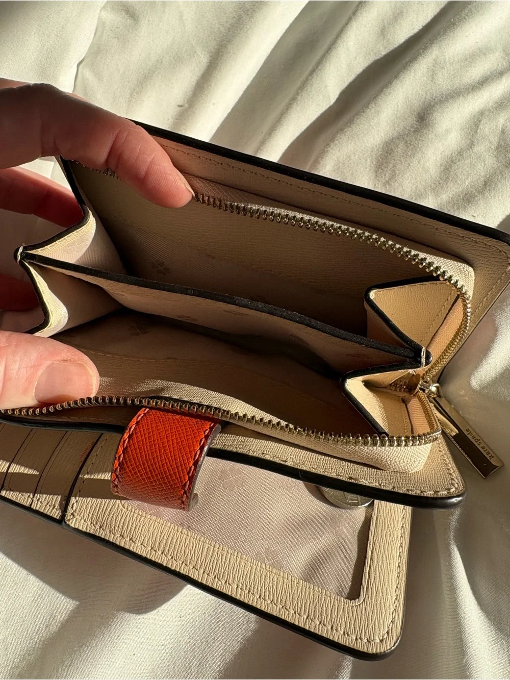 kate spade New York Orange Zip Wallet